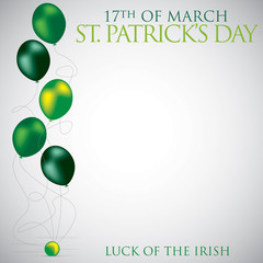 Balloon St Patrick's Day card in vector format.
