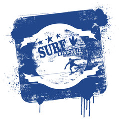 stencil and vintage surf shield