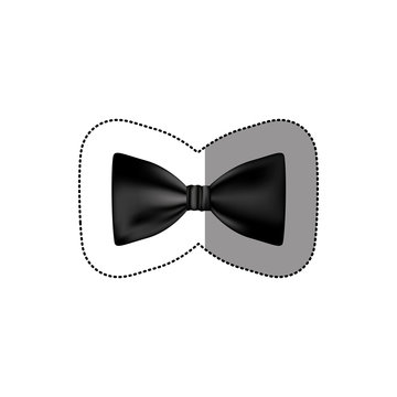 color sticker bow tie icon, vector illustraction design image