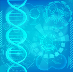 Obraz premium microbiology HUD scientific background