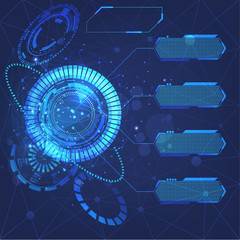 Set Ui HUD elements for cyber user interface. Futuristic design game ui template
