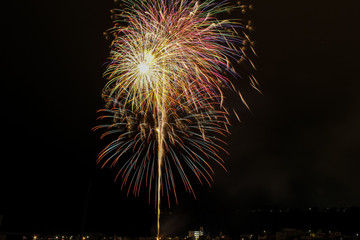 Starmine fireworks in Ishinomaki Kawabiraki Matsuri fireworks 石巻川開きまつり花火大会 スターマイン