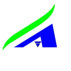 initial letter A blue color logo vector