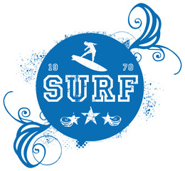 stencil blue surf shield