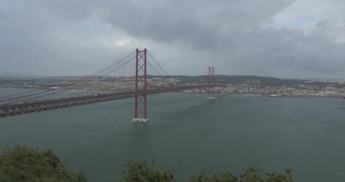 Santuario Nacional De Cristo Rei - View On Bridge And Lisboa, Portugal