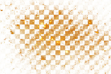 Abstract geometric texture with golden sparkles on white background. Fantasy fractal design. Digital art. 3D rendering.