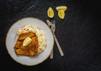 Schnitzel with salad