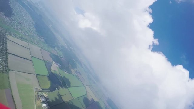 Flying on a plane between the beautiful clouds.
