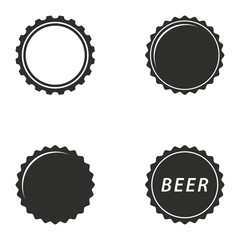 Bottle cap icon set.