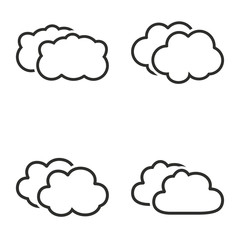 Clouds sky icon set.