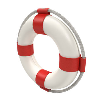 Lifebuoy isolated on white - 3d rendering