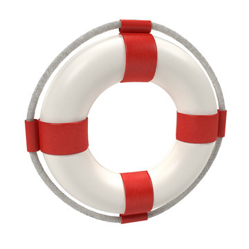 Lifebuoy isolated on white - 3d rendering