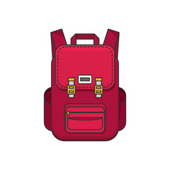 Schoolbag flat illustration. Bag for school.