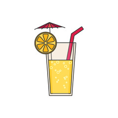 Juice glass icon. Flat icon vector illustration