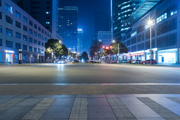 town square in financial district,in city of China.