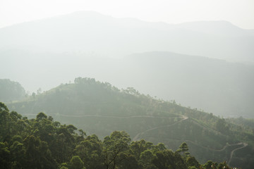 Sunrise above the teaplantations