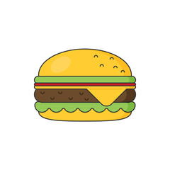 hamburger icon. flat style vector illustration