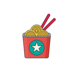 ramen in color flat icon style