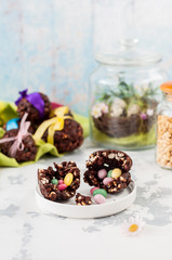 Easter Chocolate and Puffed Wheat Egg with Surprise