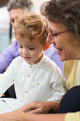 Closeup of Family Spending Time With Little Boy