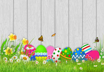 

 Green nature easter card.