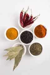 Various spices selection