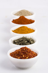 Spices in a row