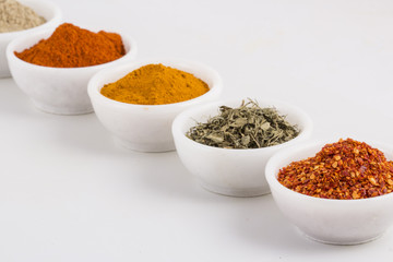 Indian Spices in Bowls