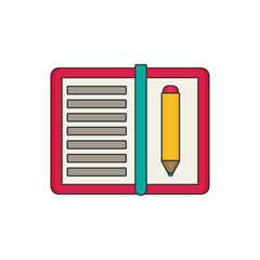 Note with pencil flat vector