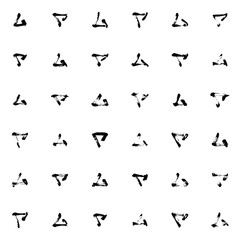 Naklejka premium Hand-drawn grunge pattern with a dry brush using black ink. Pattern made of geometric shapes, triangles. Vector background can be used in printing, fabric, packaging, fashion, wraping