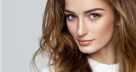 Beautiful face of female model