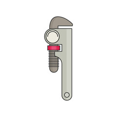 adjustable wrench flat vector