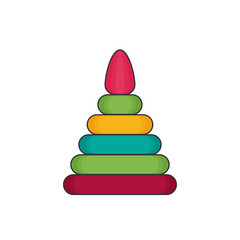 Toy icon flat vector. Pyramid