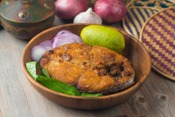  fried threadfin fish, south east asian style