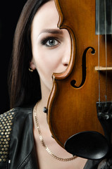 Portrait of a girl with a violin