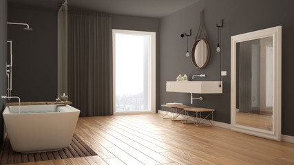 Fototapeta na wymiar Classic bathroom, modern minimalistic interior design