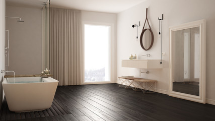 Naklejka na ściany i meble Classic bathroom, modern minimalistic interior design