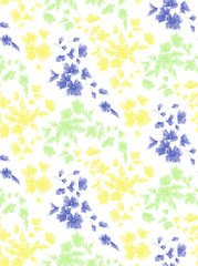 Floral seamless background pattern with fantasy flowers and leaves  Line art. Embroidery flowers. Vector illustration