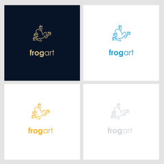 frog line company logo. wild animal logo with minimalist concept