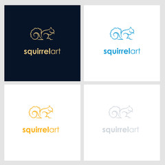 squirrel line company logo. wild animal logo with minimalist concept