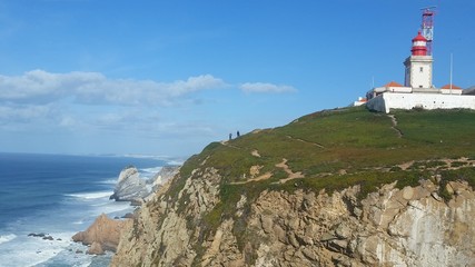 Fototapeta na wymiar Cliff to Atlantic ocean in Potugal