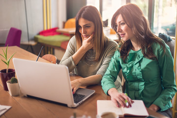 Coworkers working together