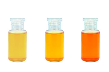 Clear plastic bottle contain body cleaning liquid.