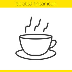 Steaming cup linear icon