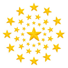 Cycle Yellow stars pattern and texture for background, clipping path.