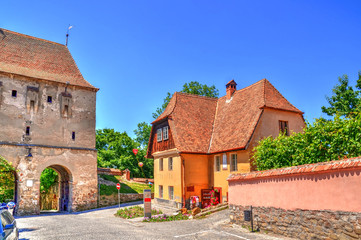 Fototapeta na wymiar Medieval architecture inside the famous citadel of Sighisoara, Transylvania - Romania