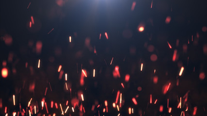 The sparks on a dark background