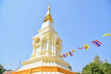White Pagoda at Wat Phra That Bang Phuan in Nong Khai, Thailand