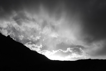 Dark Cloudy Evening Sunset 