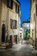 Fototapeta na wymiar Street in the old town in Italy at night